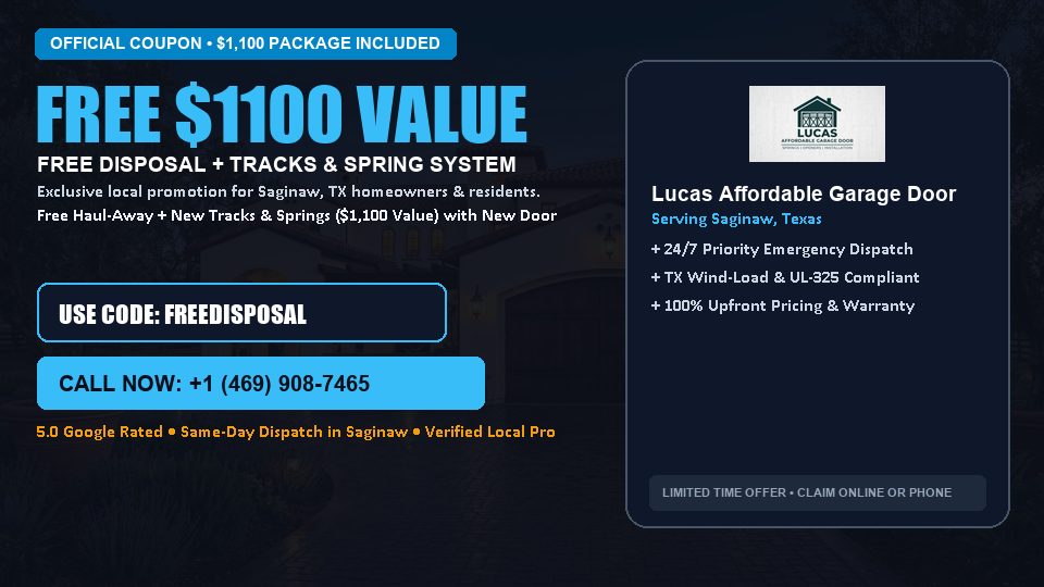 Lucas Affordable Garage Door FREE Haul-Away & Heavy-Duty Tracks with New Door